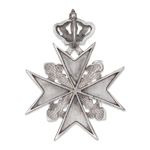Нагрудный знак «Мальтийский крест» белый, копия