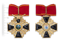 Знак ордена Святой Анны II степени с верхними мечами парадный, копия