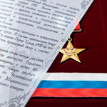 Памятный набор «Золотая медаль Героя Труда Российской Федерации», муляж