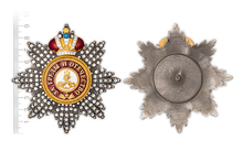 Звезда ордена святого Александра Невского с короной и хрусталём Swarovski (вид 2)