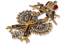 Знак ордена святого Андрея Первозванного с мечами и стразами, копия